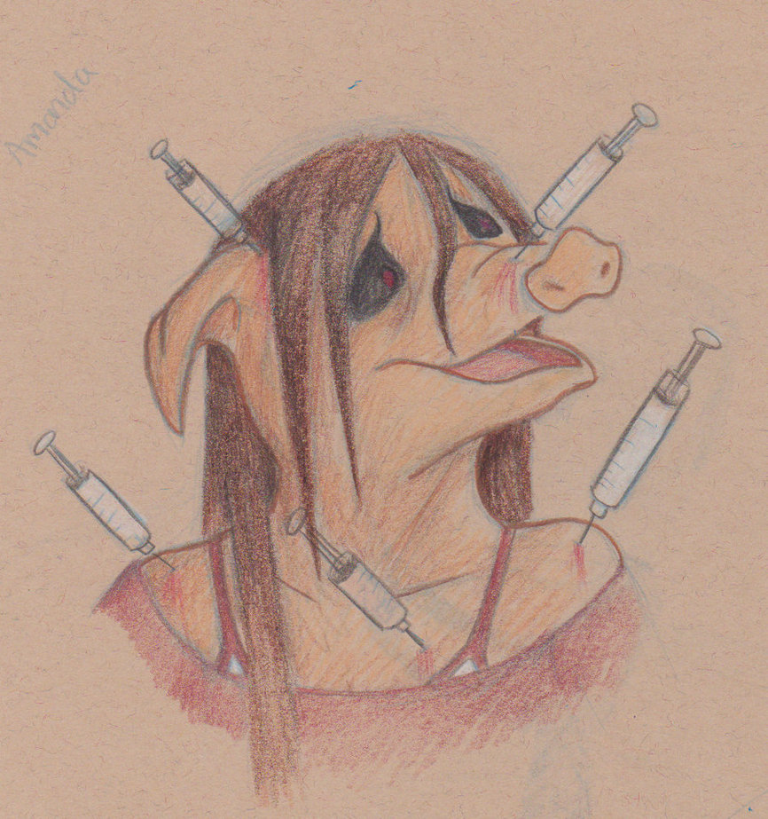 866x923 Amanda Pig Head By Vampireselene13 - Pig Head Sketch