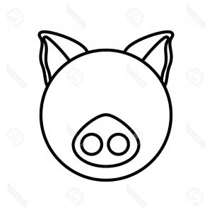 300x300 Stock Illustration Pig Head Sketch Icon Lazttweet - Pig Head Sketch