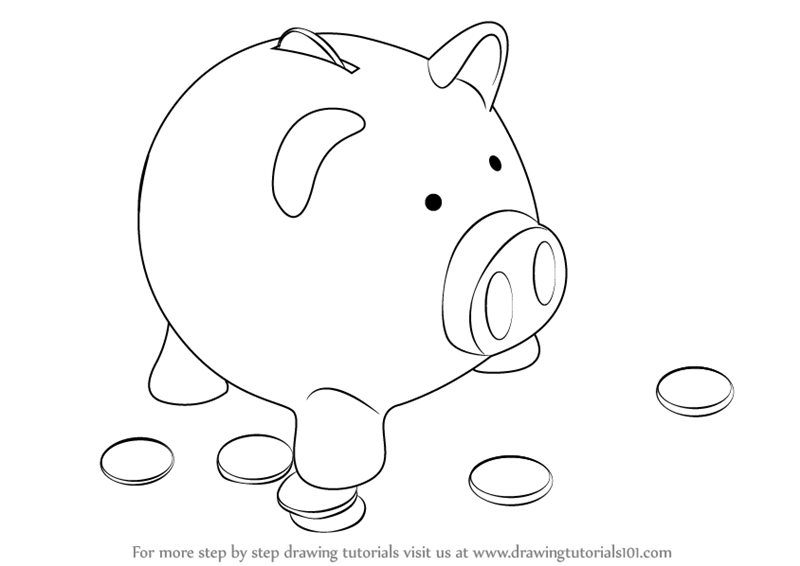 Piggy Bank Sketch at PaintingValley.com | Explore collection of Piggy ...