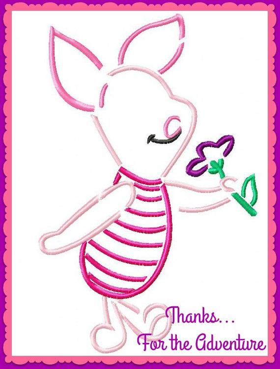 570x752 Piglet From Winnie The Pooh Sketch Digital Embroidery Machine Etsy - Piglet Sketch