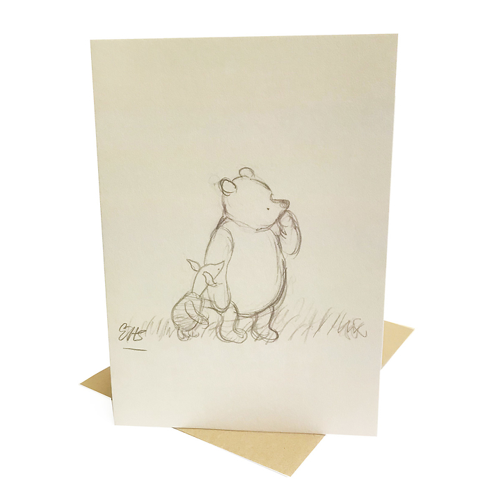 720x720 Pooh And Piglet Greeting Card - Piglet Sketch
