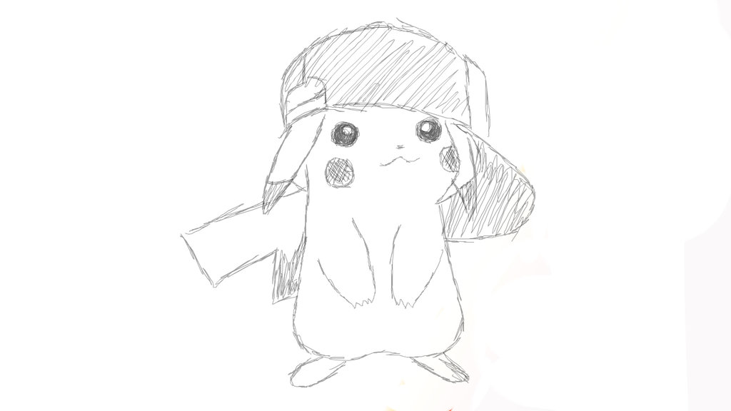 1024x576 Pikachu Sketch By Yuma76 - Pikachu Sketch