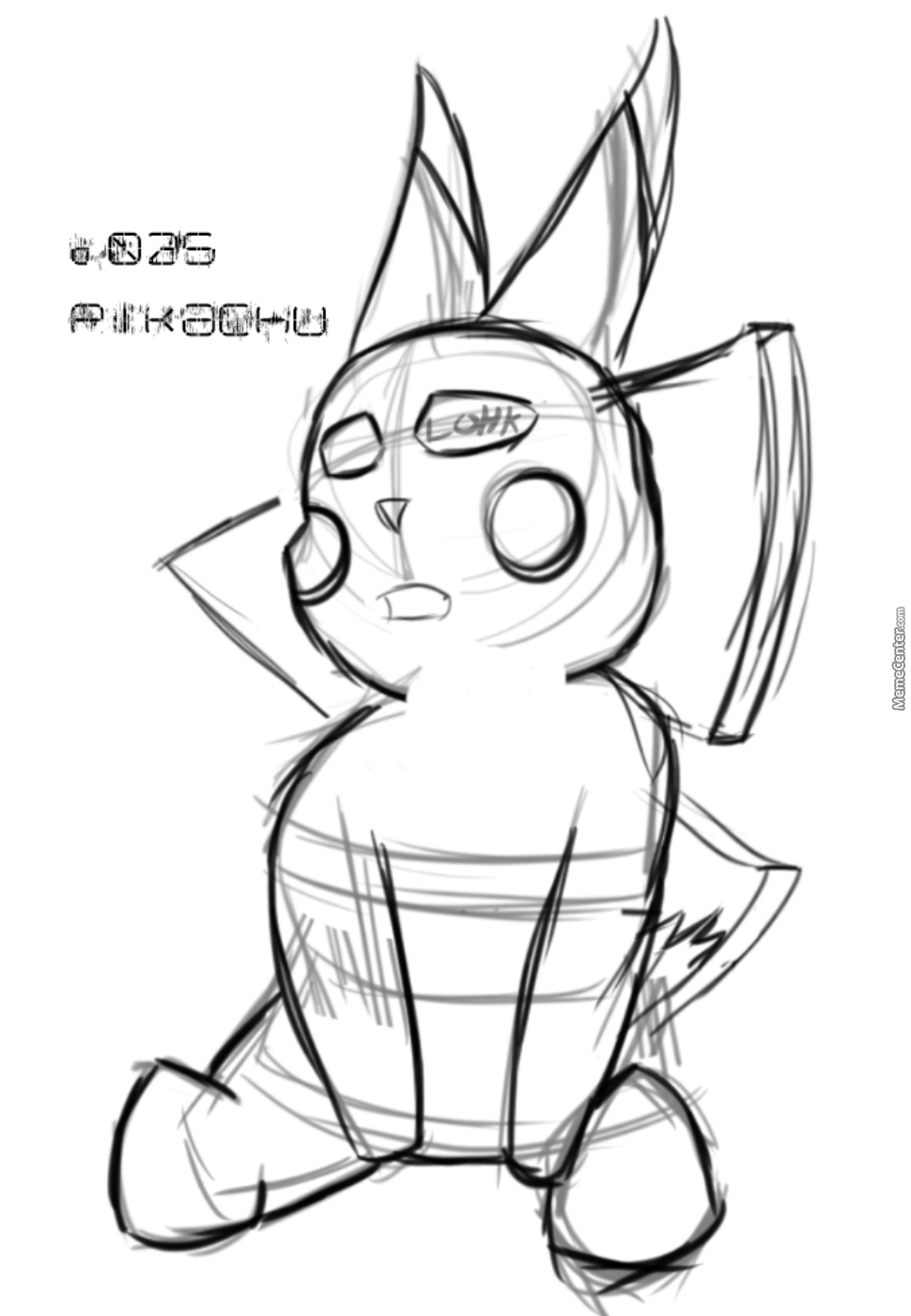 970x1400 Pikachu Sketch By Lohk - Pikachu Sketch