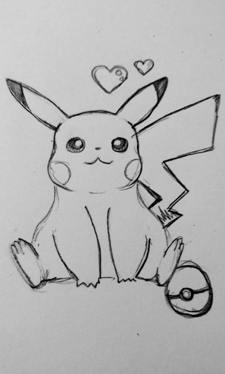320x532 Had To Draw Pikachu After Playing Pokemon Go - Pikachu Sketch Drawing