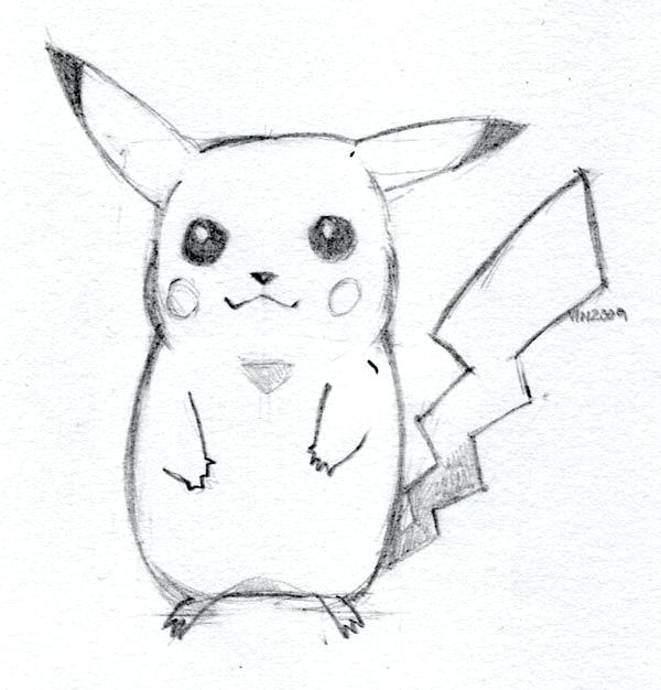 Easy Pikachu Drawing With Hat Drawing Easy