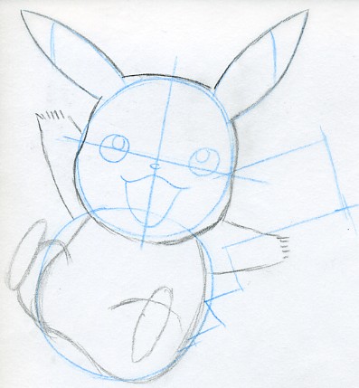 397x429 Draw Pikachu Quickly And Easily - Pikachu Sketch Drawing
