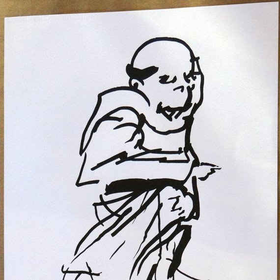 570x569 Julio Pomar Original Lithograph Pilgrim To Compostela Monk Etsy - Pilgrim Sketch