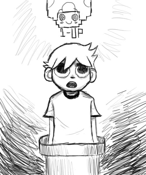 500x600 Scott Pilgrim 1 Up (Sketch) By Compy001 - Pilgrim Sketch