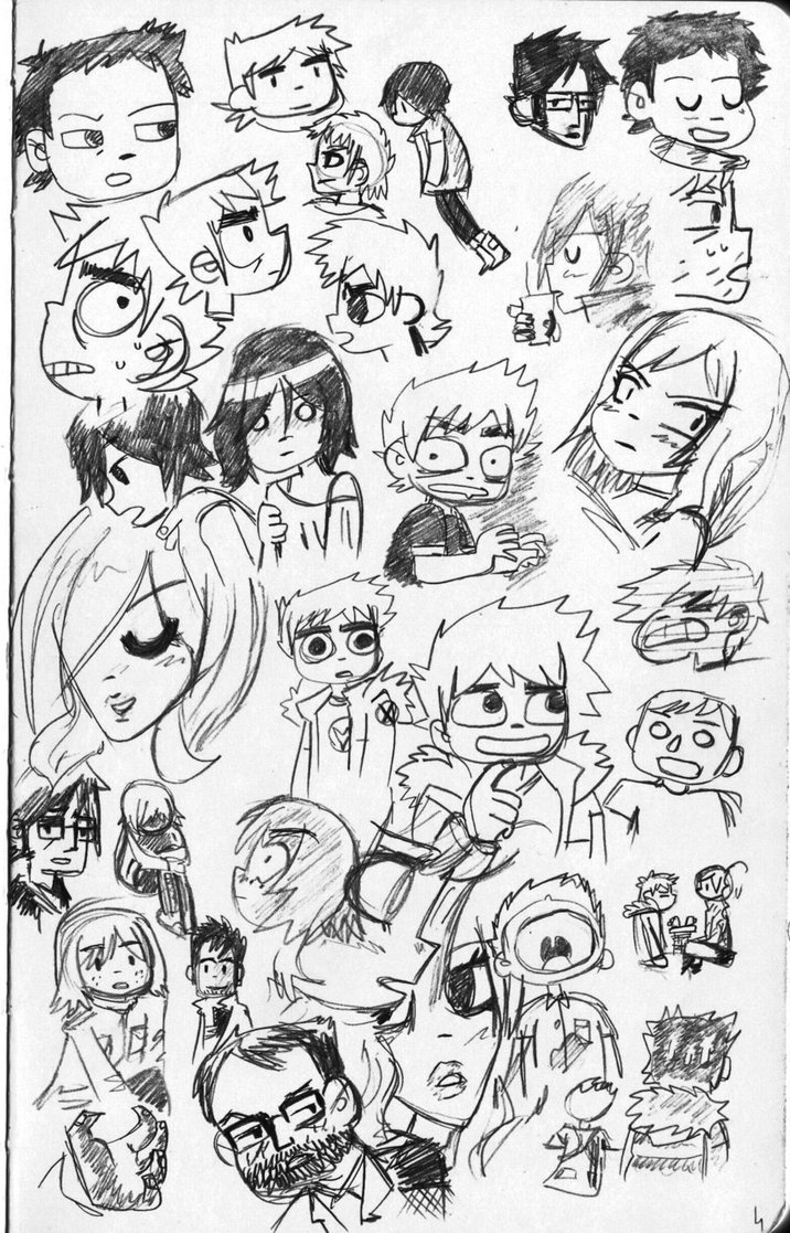 716x1117 Scott Pilgrim Sketches By Cisnenegro - Pilgrim Sketch