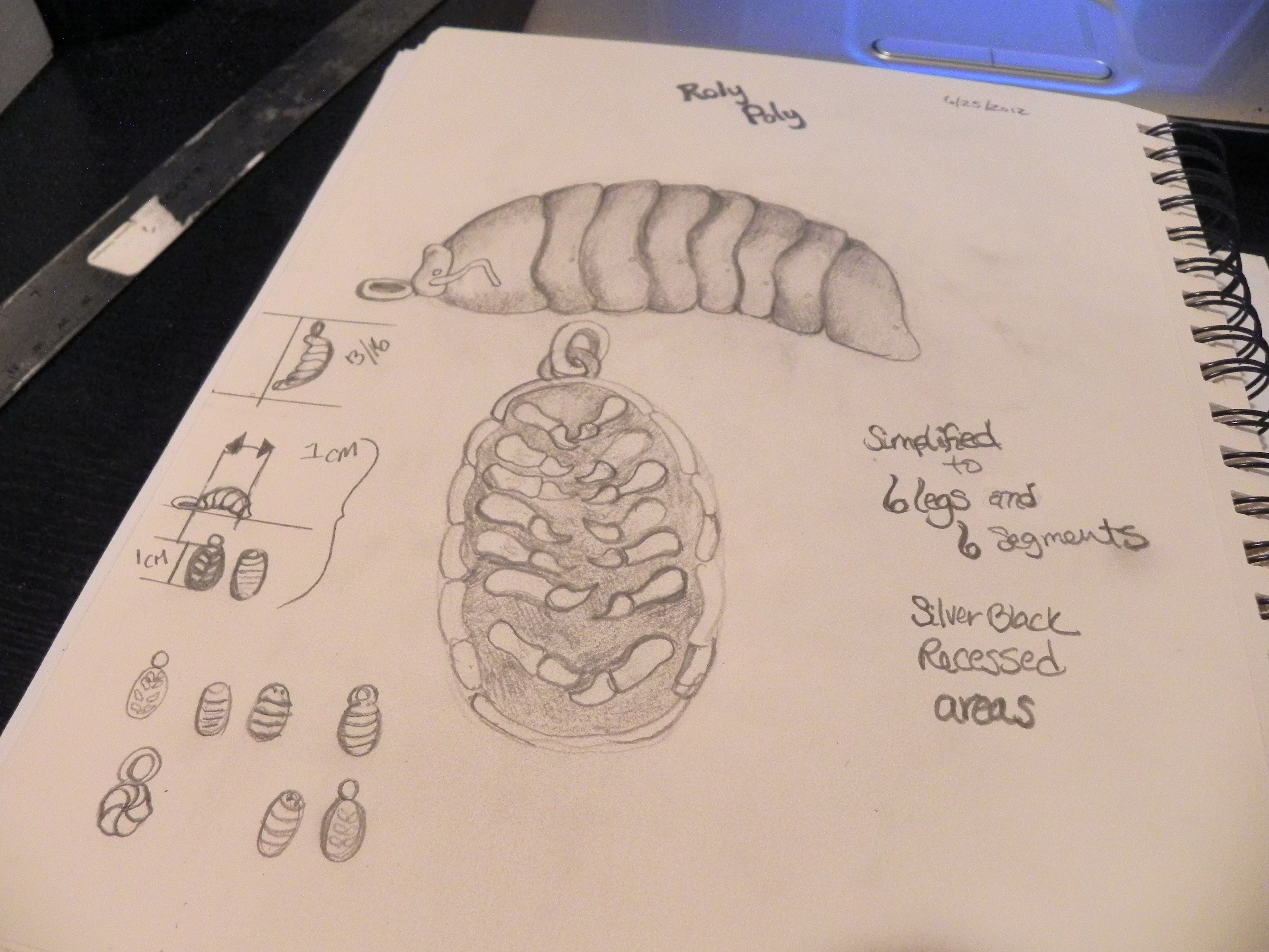 3648x2736 Sketch For The Roly Poly Pill Bug Design Silversmyth Jewelry - Pill Bug Sketch