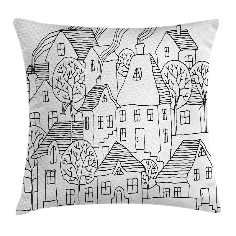 800x800 East Urban Home Houses Sketch Pillow Cover Wayfair - Pillow Sketch