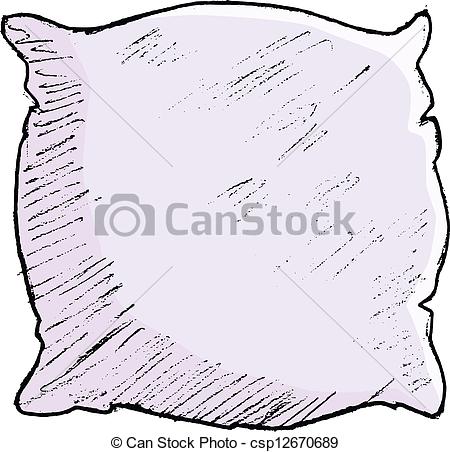 450x452 Hand Drawn, Vector, Sketch Illustration Of Pillow. - Pillow Sketch
