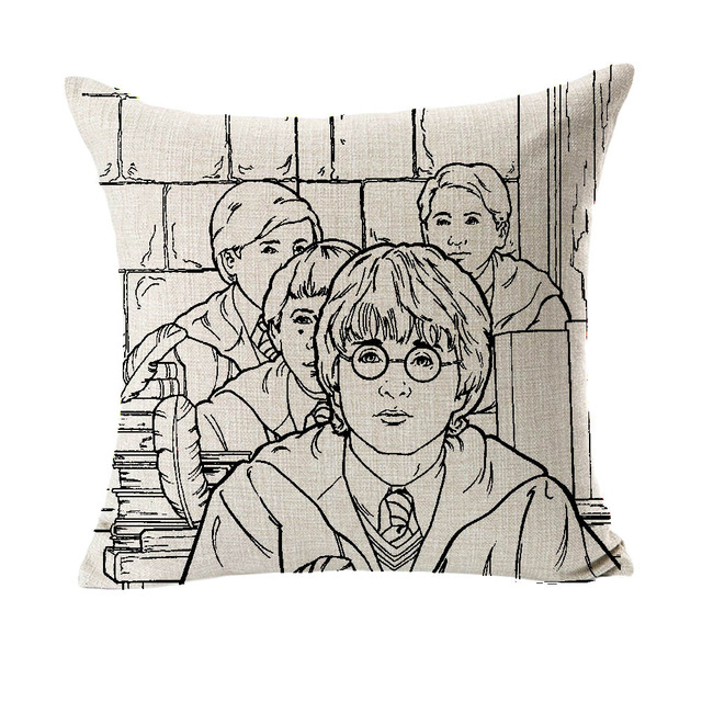 640x640 Sketch Siries Harry In Class Design Massager Pillow Decorative - Pillow Sketch