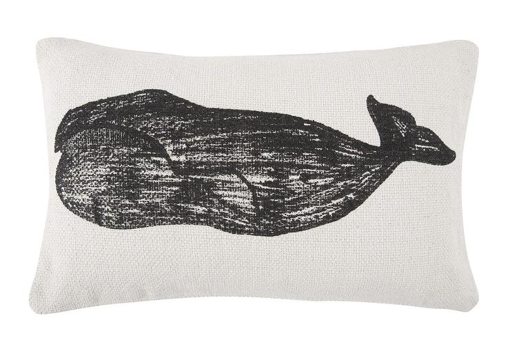 740x493 Thomas Paul Black Whale And Stripe Sketch Grain Sack Pillow - Pillow Sketch