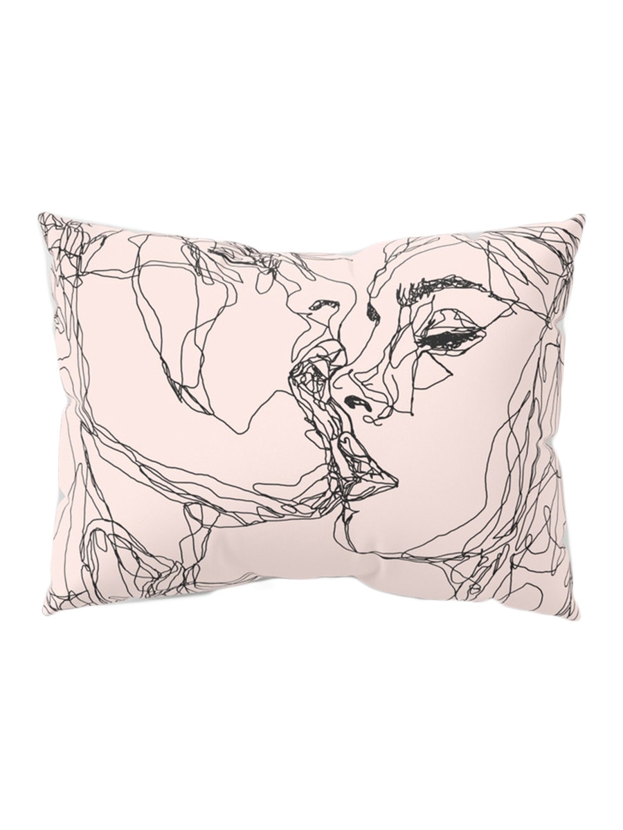 900x1200 Buy 1 Pc Bed Pillow Sketch Style Sweet Couple Icon Pattern Double - Pillow Sketch