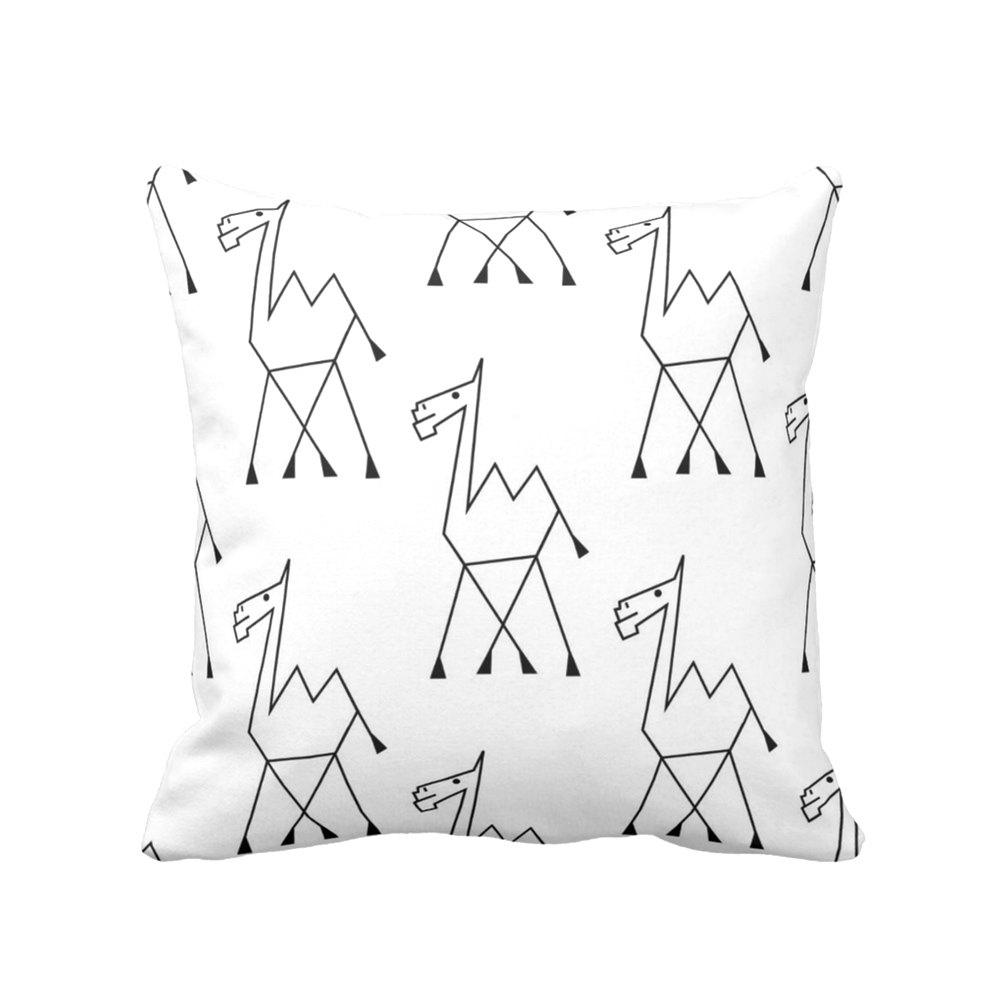 1000x1000 Outdoor Camel Sketch Print Throw Pillow Or Cover, Tribal Black And - Pillows Sketch