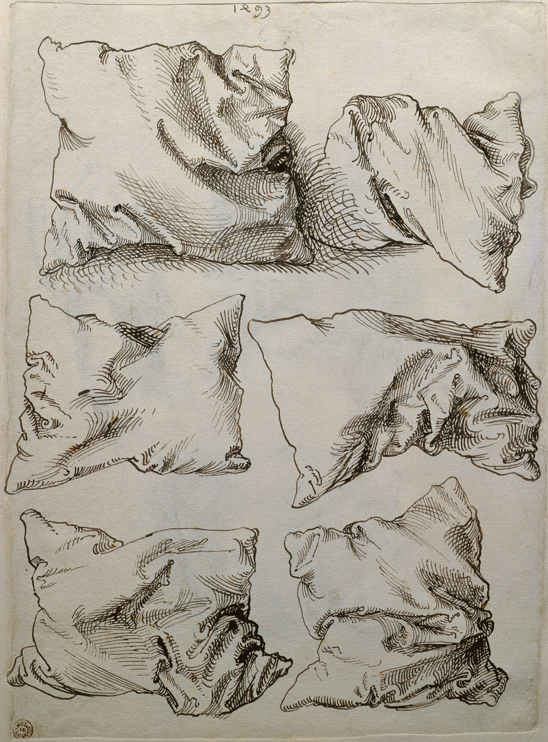 1107x1500 Self Portrait, Study Of A Hand And A Pillow (Recto) Six Studies - Pillows Sketch