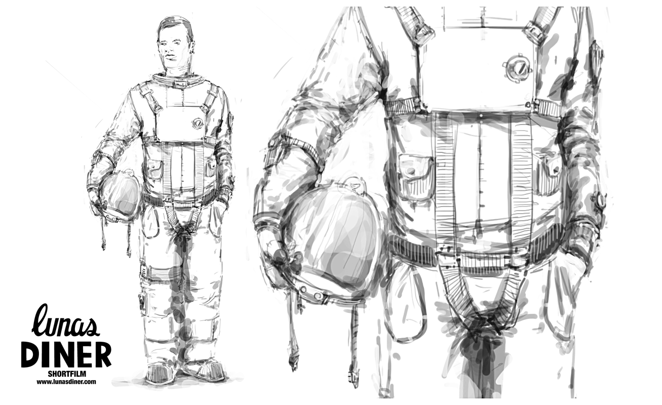 1307x800 Space Taxi Pilot Sketch Lunas Diner - Pilot Sketch