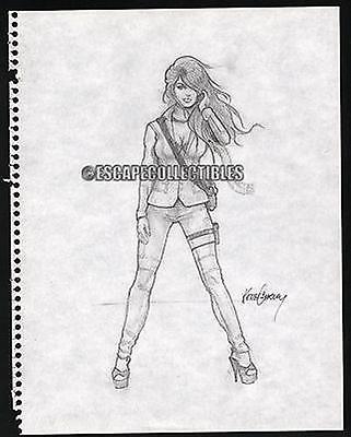 321x400 Keith Garvey Pin Up Girl Art Original Sketch Hand Signed Graphite - Pin Sketch