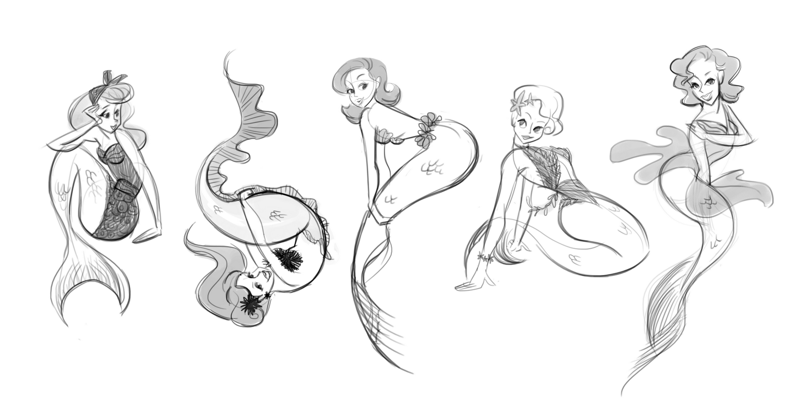 1600x821 The Art Of Maddie Sandell Pin Up Mermaids - Pin Sketch