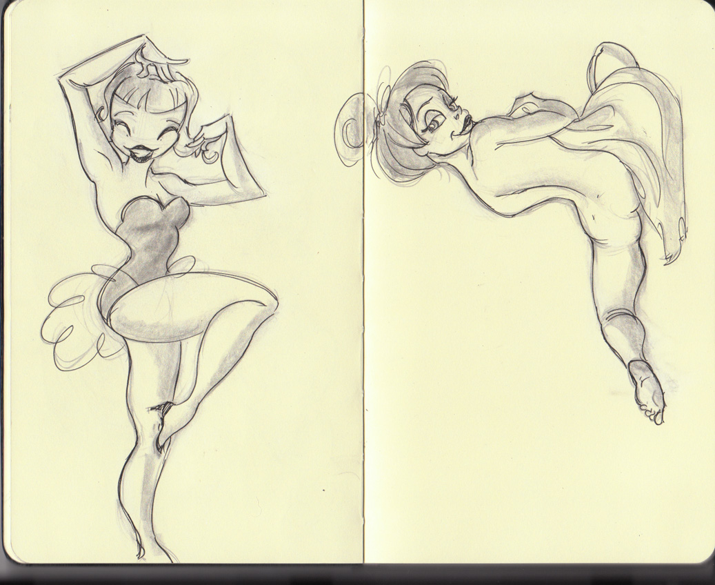 1037x848 Jess Von I More Pin Up Sketches - Pin Up Sketch