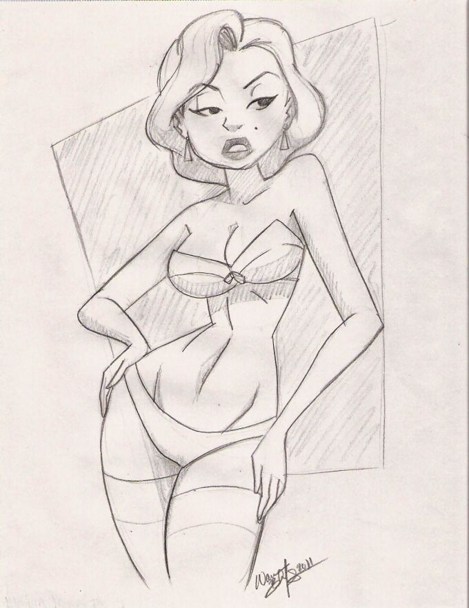 680x882 Marilyn Monroe Pin Up By =aeolus06 Character - Pin Up Sketch
