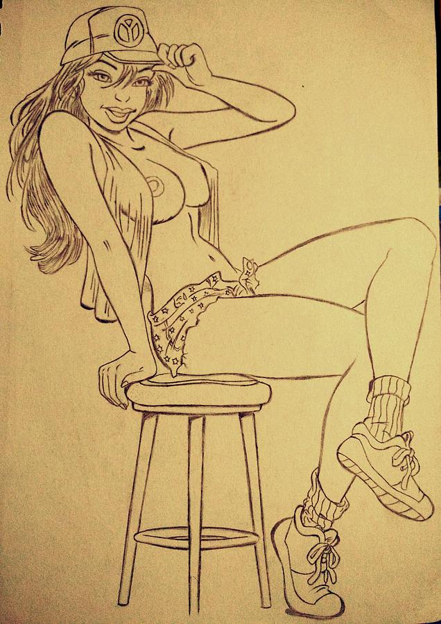 636x900 Pinup Sketch - Pin Up Sketch