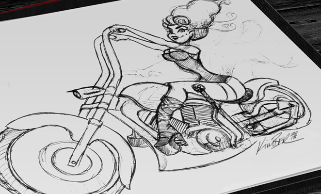 662x400 Pinup Sketch Kimberart - Pin Up Sketch