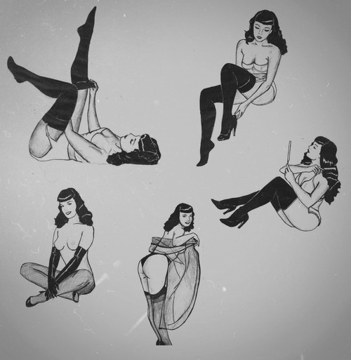 500x513 Pin Up Girl Art Tumblr On We Heart It - Pin Up Sketch Tumblr