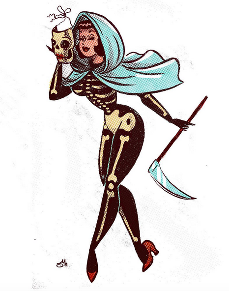 466x592 Vintage Pin Up Illustration Tumblr - Pin Up Sketch Tumblr
