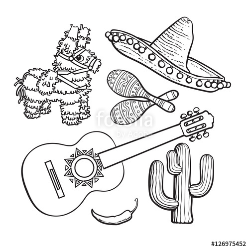 500x500 Mexican Set - Pinata Sketch