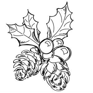 300x300 Silhouette Design Store - Pine Cone Sketch