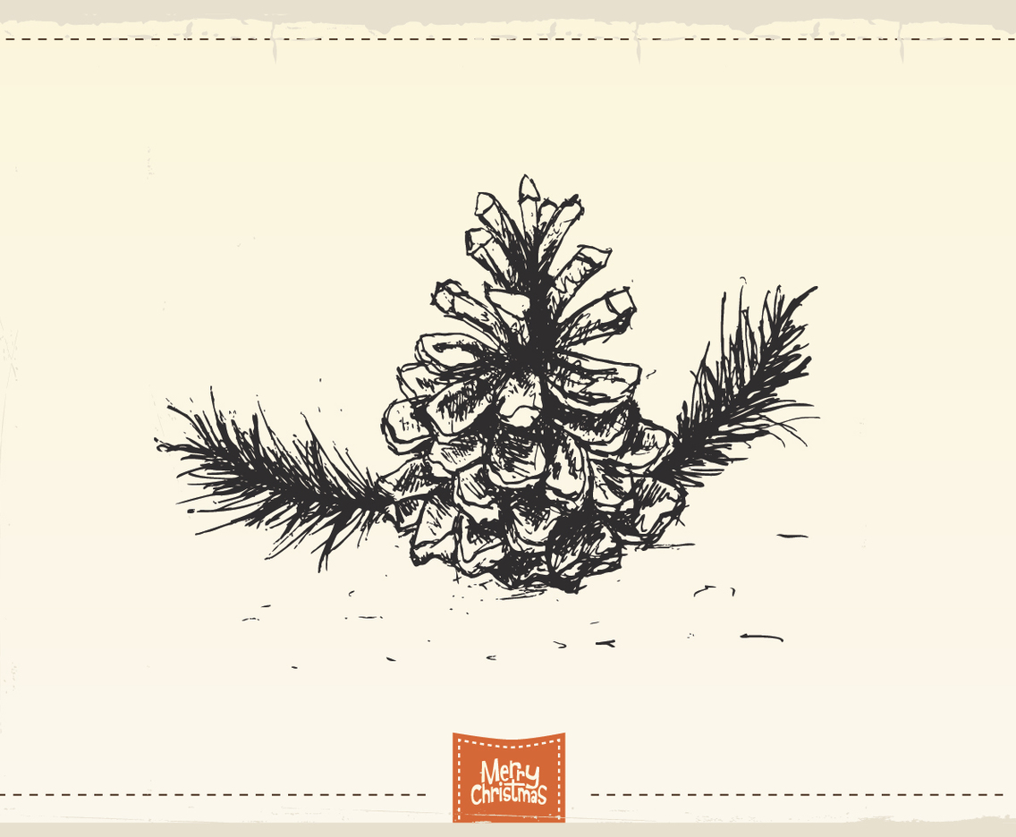 1136x936 Antique Pine Cone Sketch Vector Vector Art Amp Graphics - Pine Cone Sketch