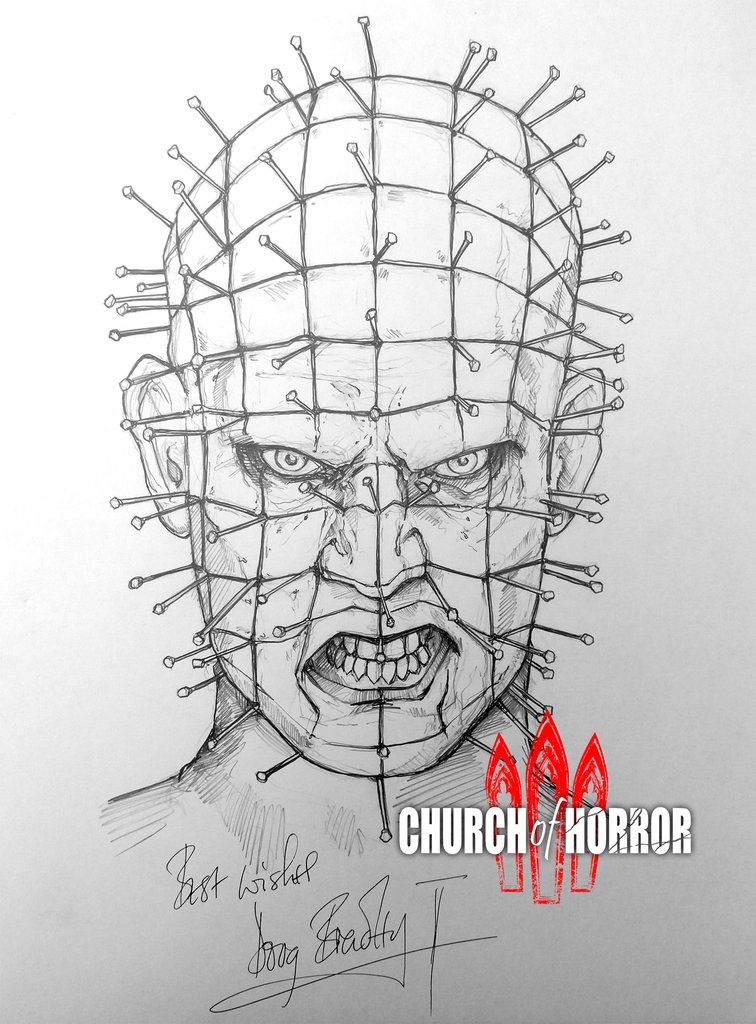 756x1024 Pinhead Original Church Of Horror - Pinhead Sketch