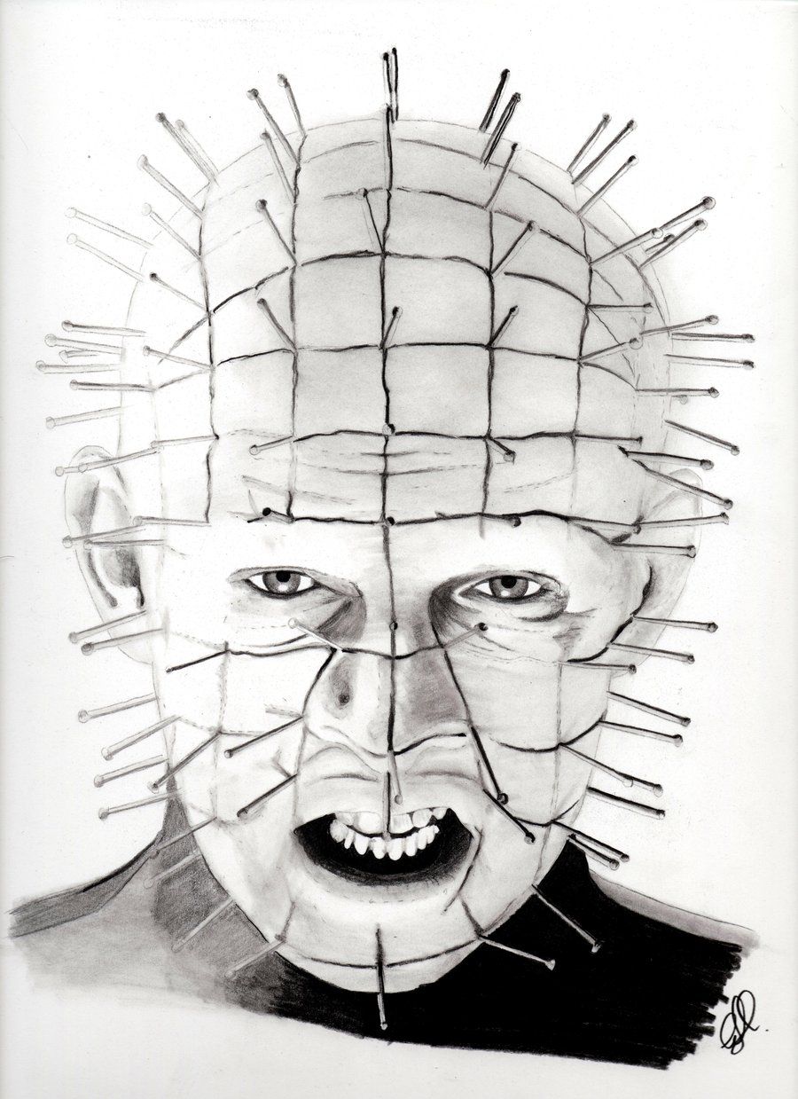 900x1239 Classic Pinhead Sketch Horror Sketches, Horror And - Pinhead Sketch