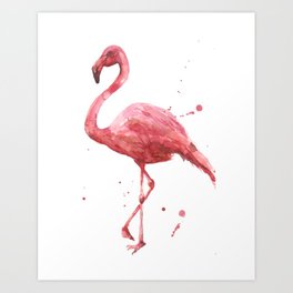 264x264 Flamingo Print Art Prints Society6 - Pink Flamingo Sketch