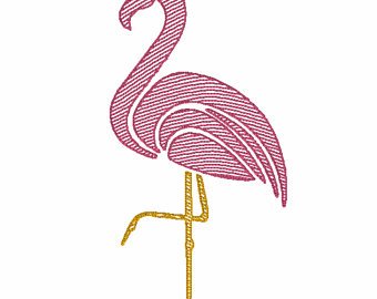340x270 Flamingo Sketch Etsy - Pink Flamingo Sketch