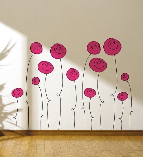 494x544 Decals - Pink Flower Sketch