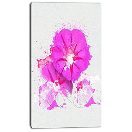 425x425 Design Art Pt13627 16 32 Pink Flowers Sketch With Color - Pink Flower Sketch