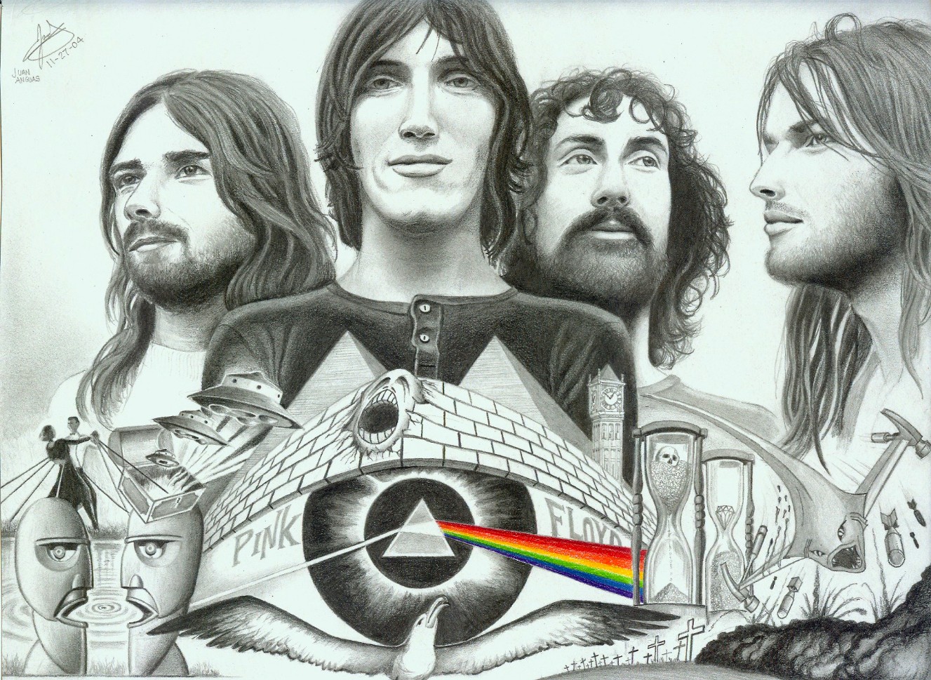 1327x969 Pink Floyd En - Pink Floyd Sketch