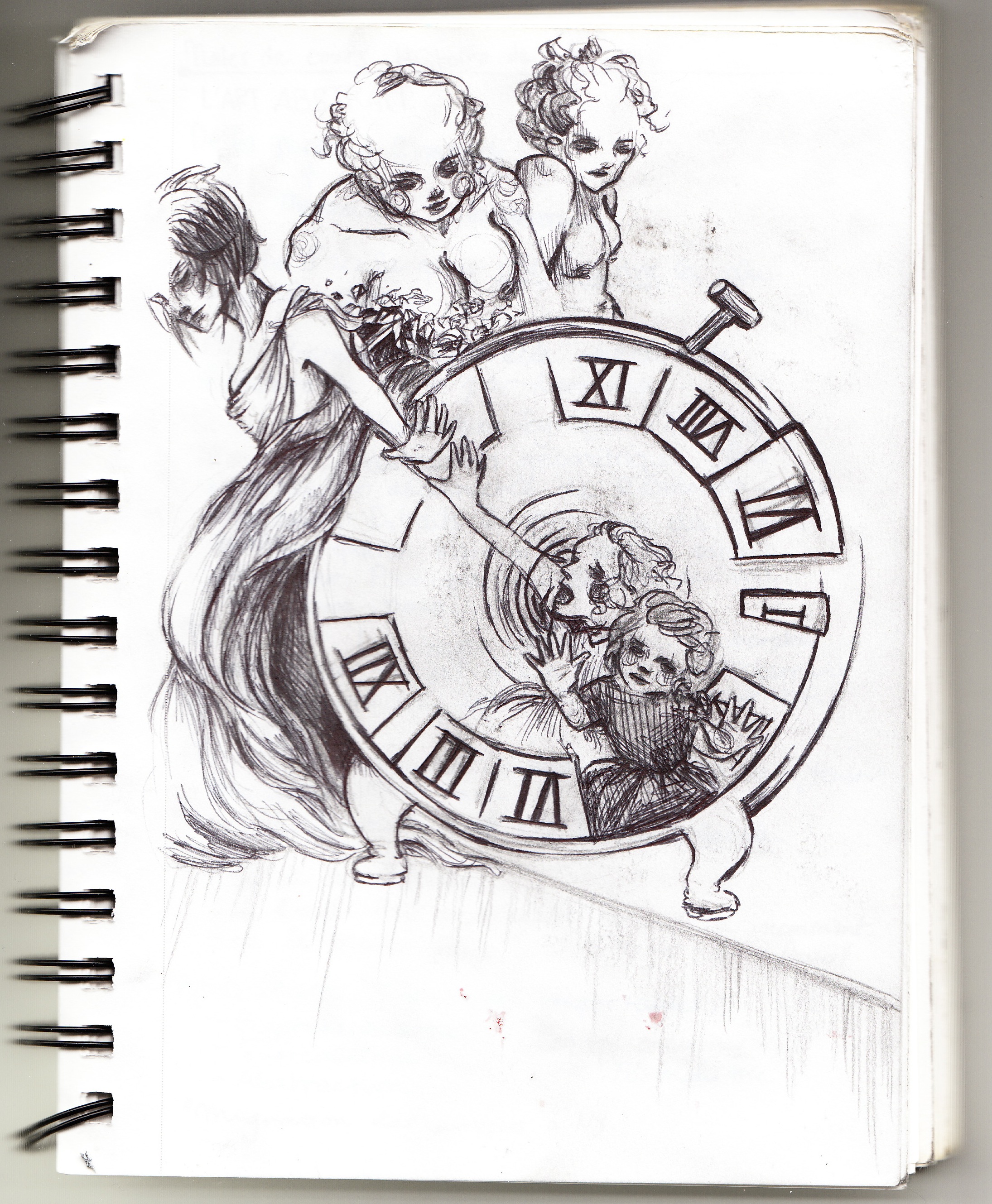 2190x2659 Ticking Away The Moment That Make Up A Dull A Roadtrip - Pink Floyd Sketch