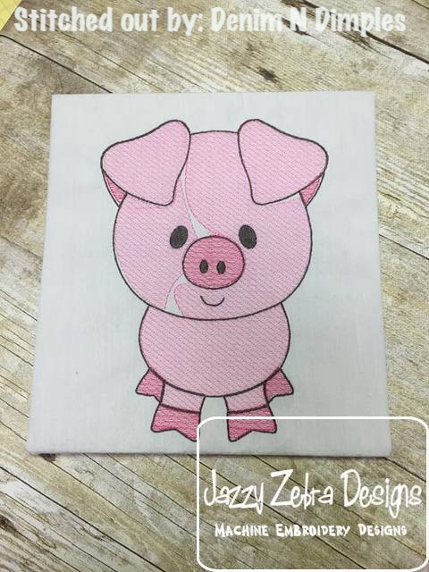 480x640 Pig Sketch Embroidery Design - Pink Pig Sketch