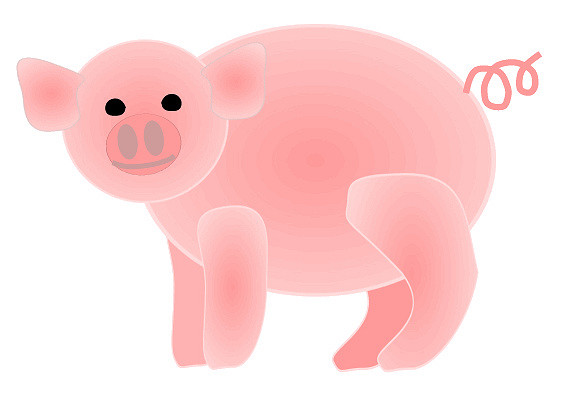 564x397 Pink Pig Sketch Clipart, 10 Cm Long This Clipart Drawing - Pink Pig Sketch