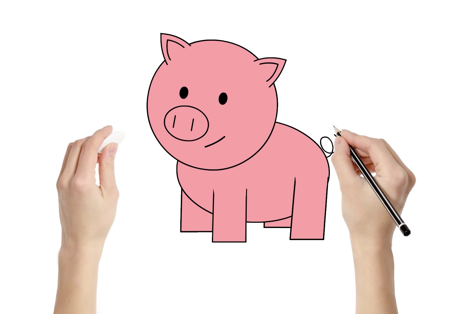 1570x1062 How To Draw A Pig Fun Learning Art Activity For Kids - Pink Pig Sketch