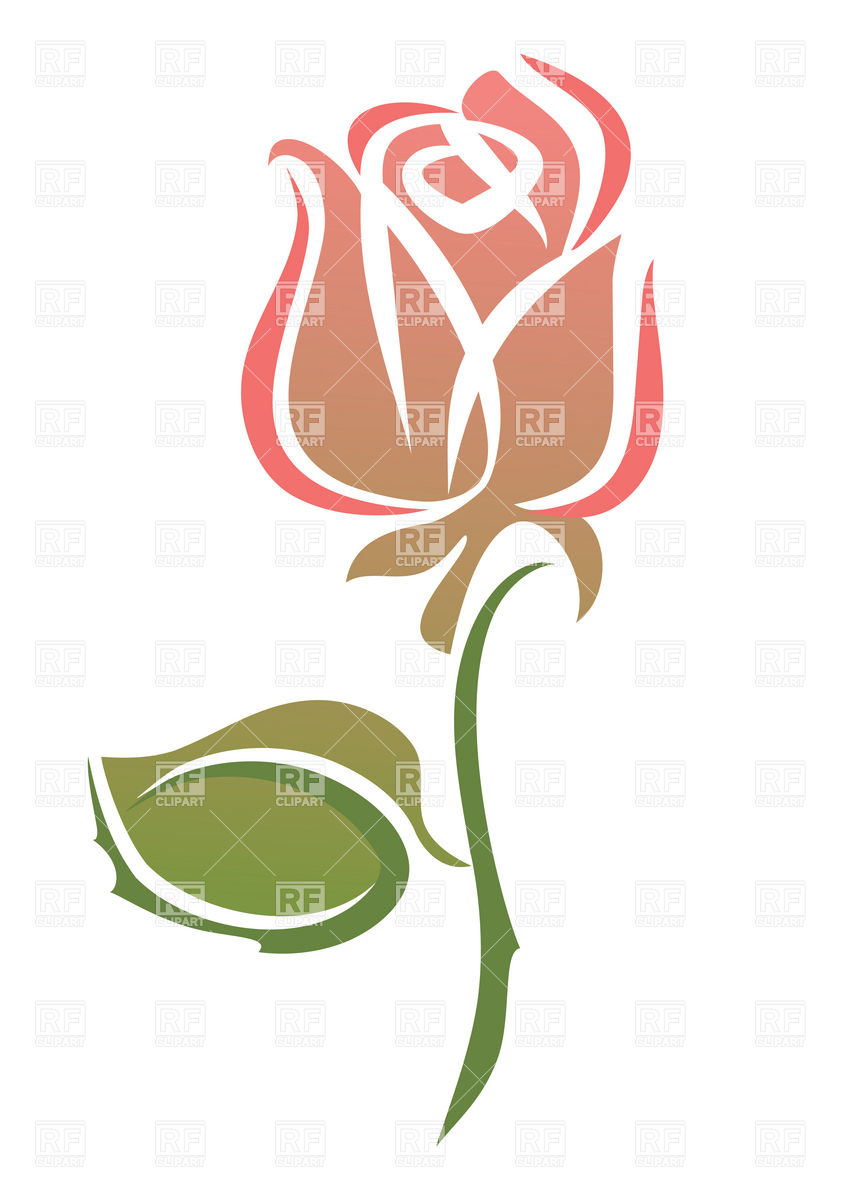 848x1200 Simple Stylish Sketch Of Pink Rose Vector Image Vector Artwork - Pink Rose Sketch