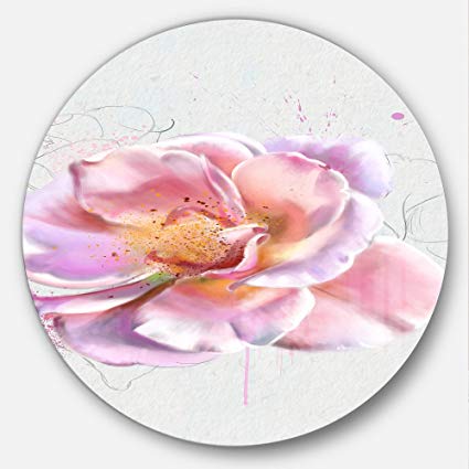 425x425 Designart Mt13779 C23 Cute Watercolor Pink Rose Sketch - Pink Rose Sketch