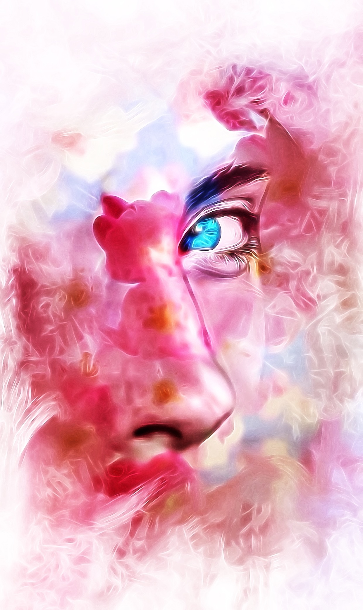 1241x2081 Free Images Flower, Pink, Mouth, Face, Sketch, Drawing - Pink Sketch