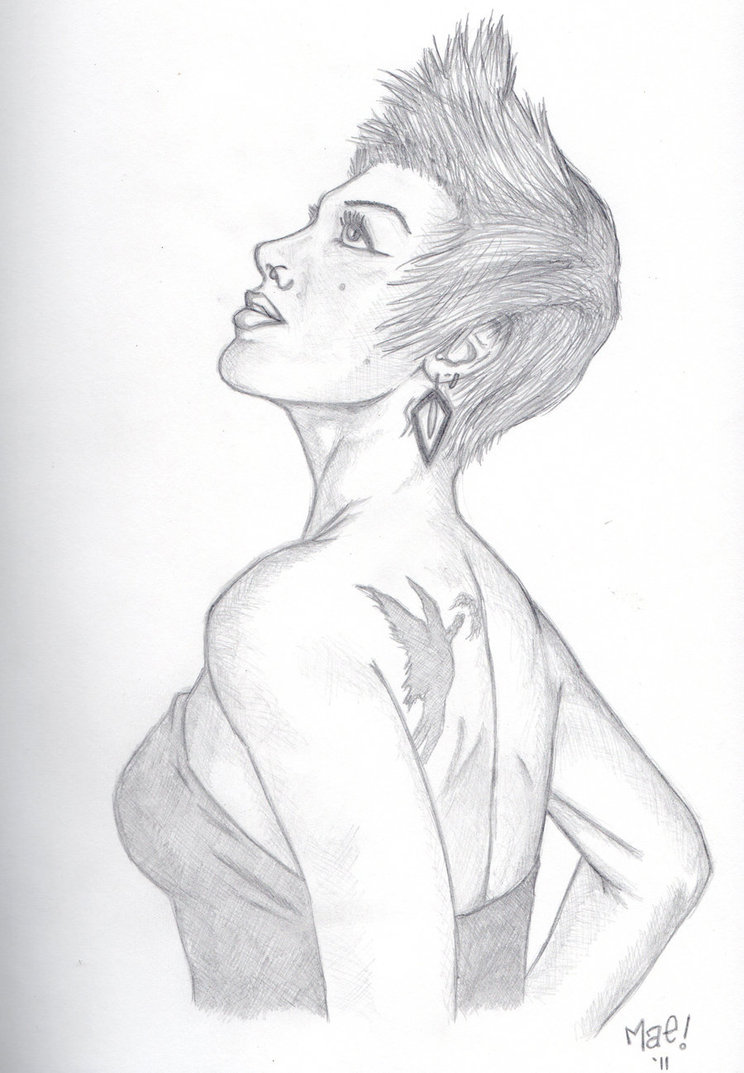 744x1073 Pink Portrait Sketch By Rheaver - Pink Sketch