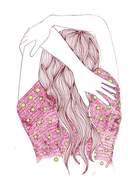 446x640 Art, Draw, Drawing, Fucsia - Pink Sketch