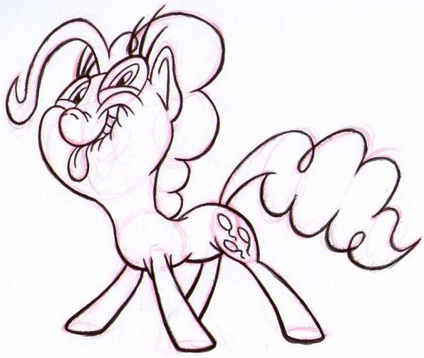 595x503 Pinkie Pie Sketch My Little Pony Friendship Is Magic Know - Pinkie Pie Sketch